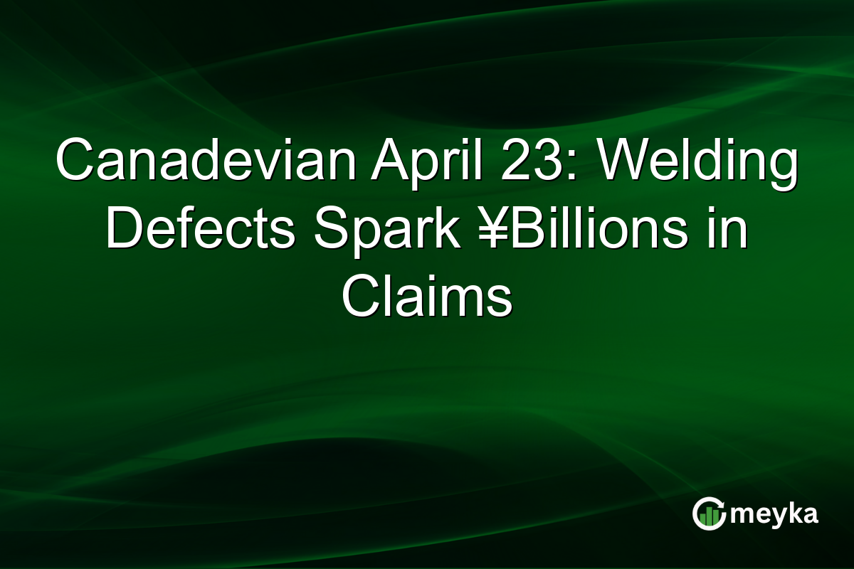 Canadevian April 23: Welding Defects Spark ¥Billions in Claims