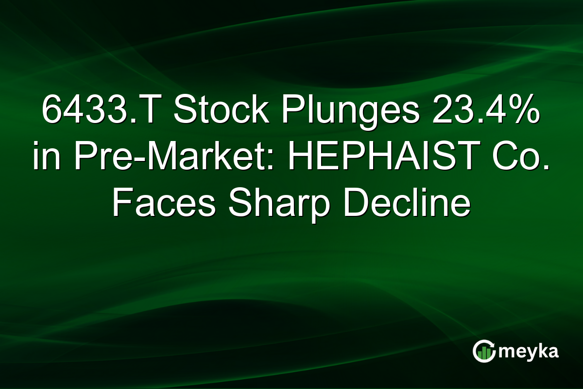 6433.T Stock Plunges 23.4% in Pre-Market: HEPHAIST Co. Faces Sharp Decline