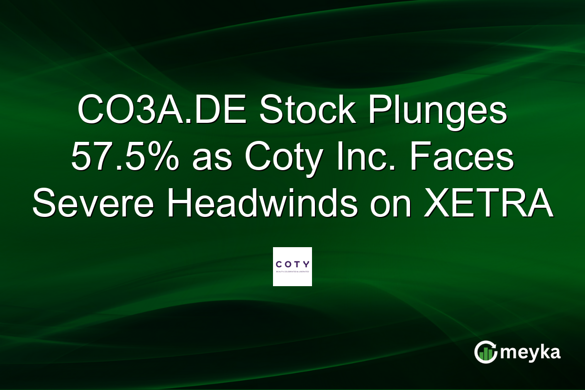CO3A.DE Stock Plunges 57.5% as Coty Inc. Faces Severe Headwinds on XETRA