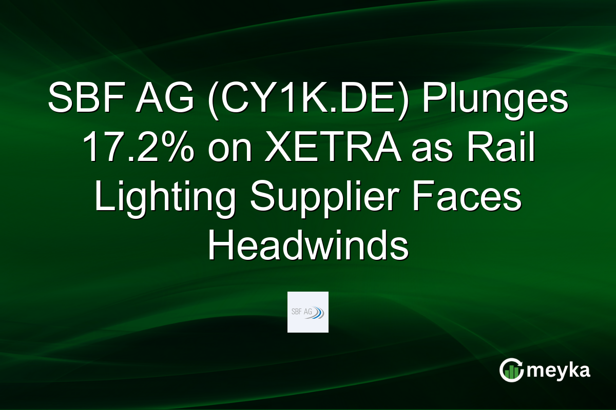 SBF AG (CY1K.DE) Plunges 17.2% on XETRA as Rail Lighting Supplier Faces Headwinds