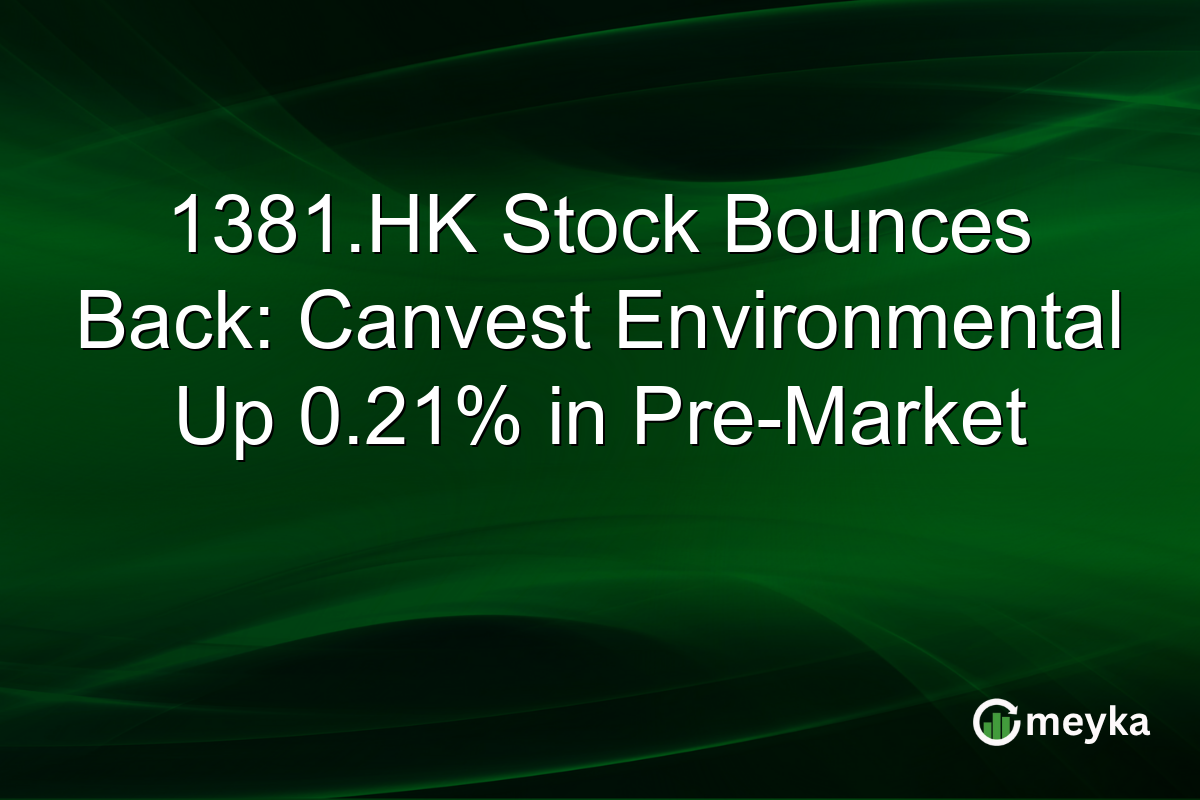 1381.HK Stock Bounces Back: Canvest Environmental Up 0.21% in Pre-Market