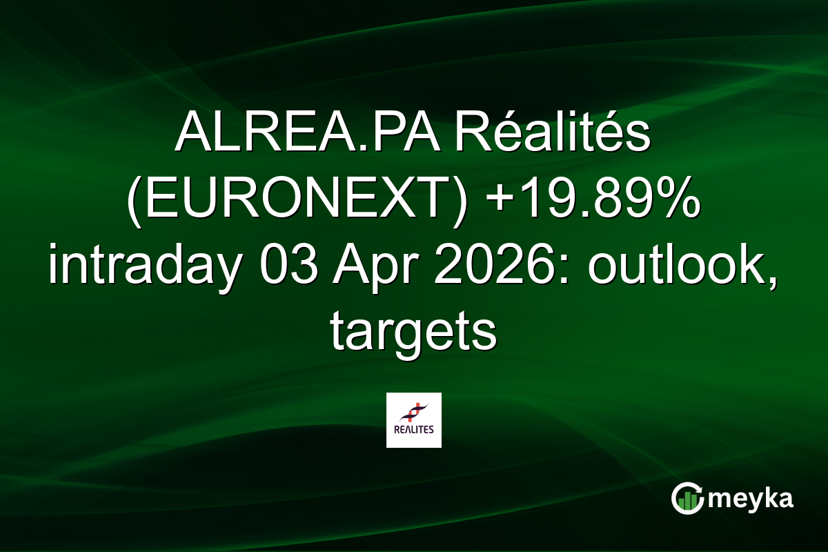 ALREA.PA Réalités (EURONEXT) +19.89% intraday 03 Apr 2026: outlook, targets