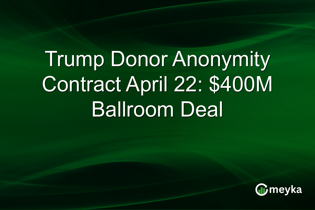 Trump Donor Anonymity Contract April 22: $400M Ballroom Deal