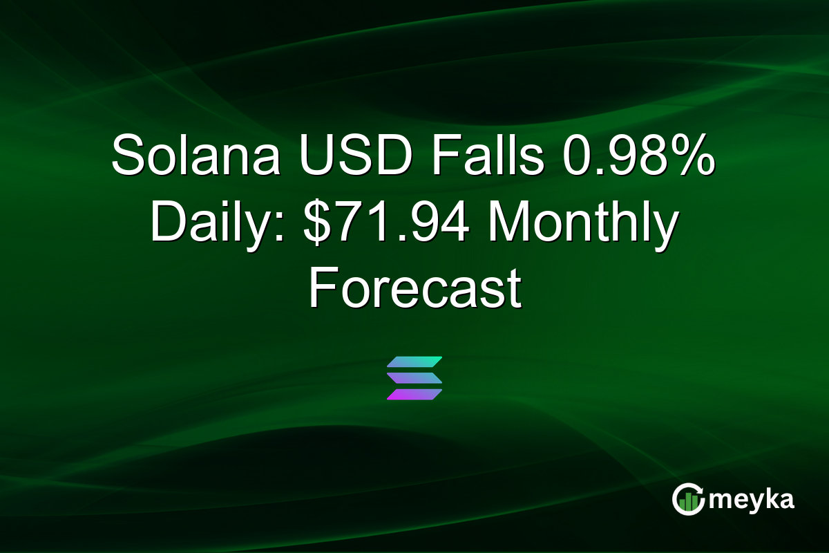 Solana USD Falls 0.98% Daily: $71.94 Monthly Forecast