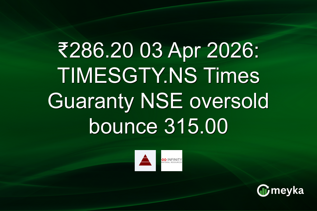 ₹286.20 03 Apr 2026: TIMESGTY.NS Times Guaranty NSE oversold bounce 315.00
