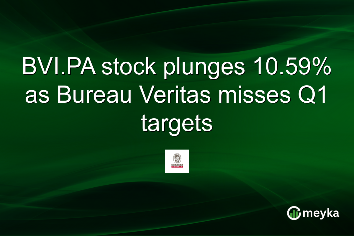 BVI.PA stock plunges 10.59% as Bureau Veritas misses Q1 targets