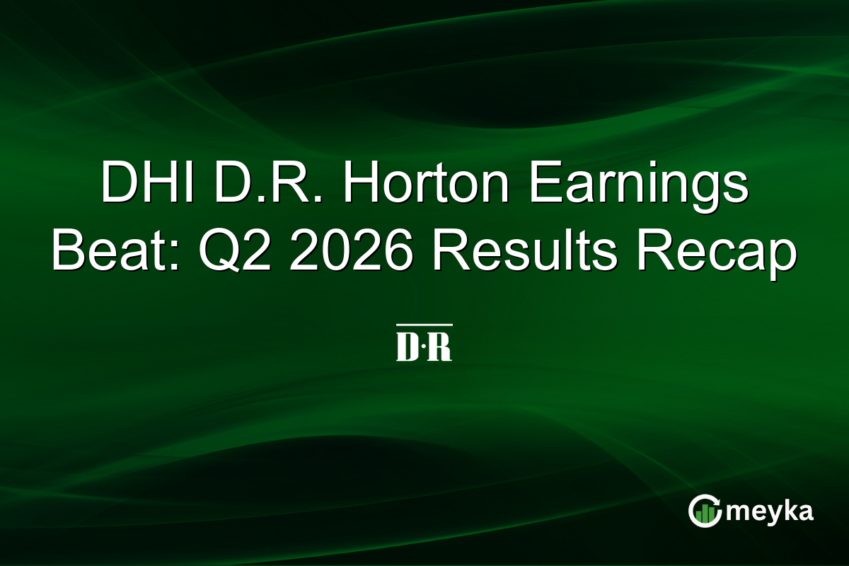 DHI D.R. Horton Earnings Beat: Q2 2026 Results Recap
