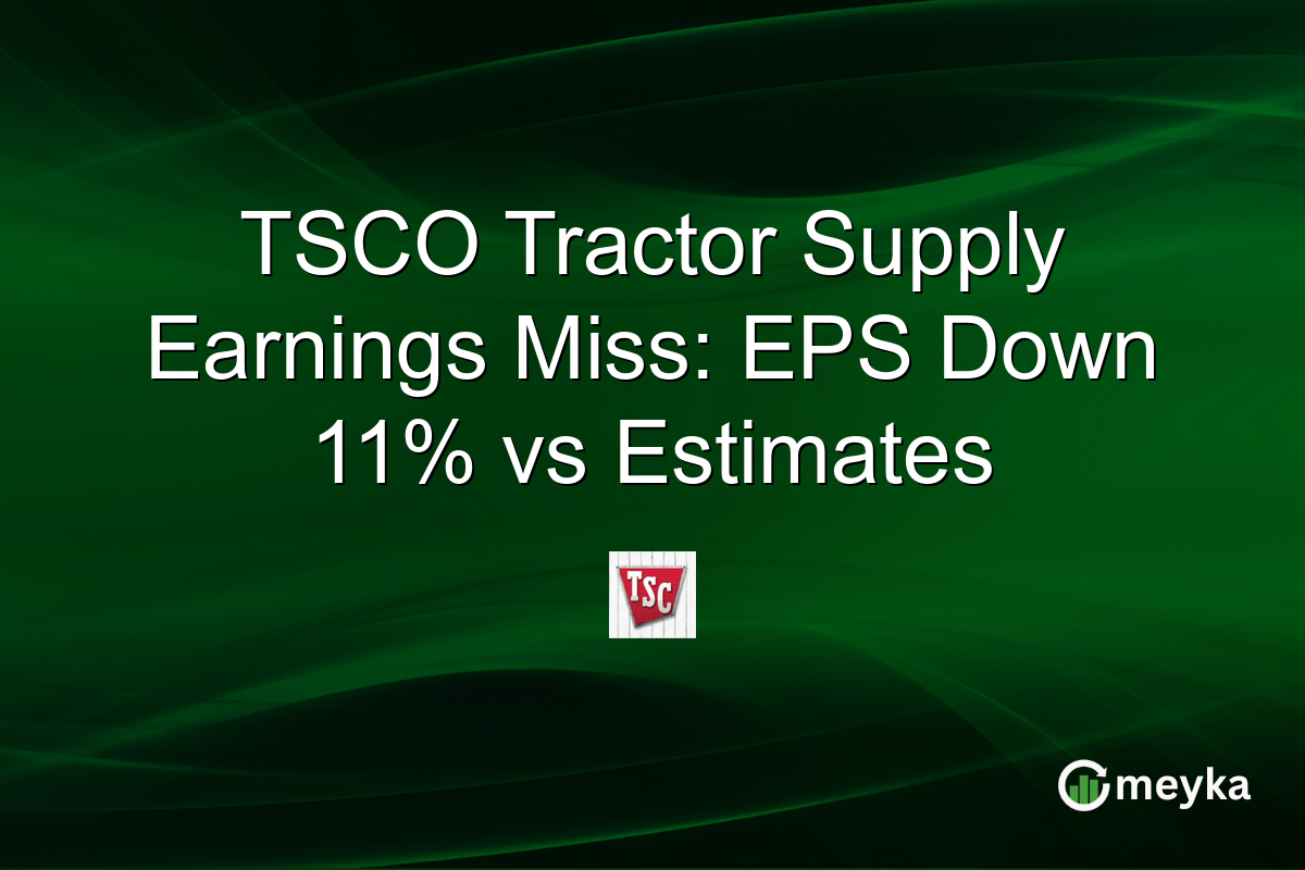 TSCO Tractor Supply Earnings Miss: EPS Down 11% vs Estimates
