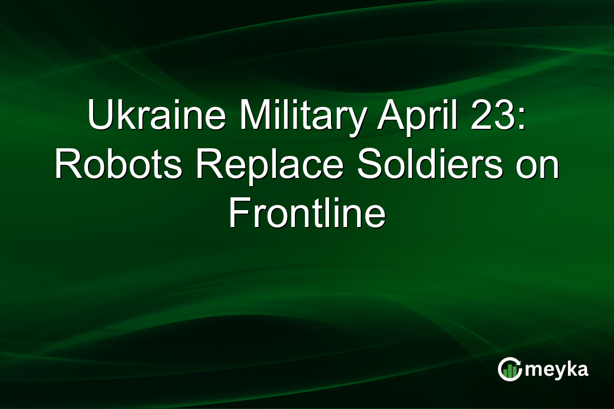 Ukraine Military April 23: Robots Replace Soldiers on Frontline
