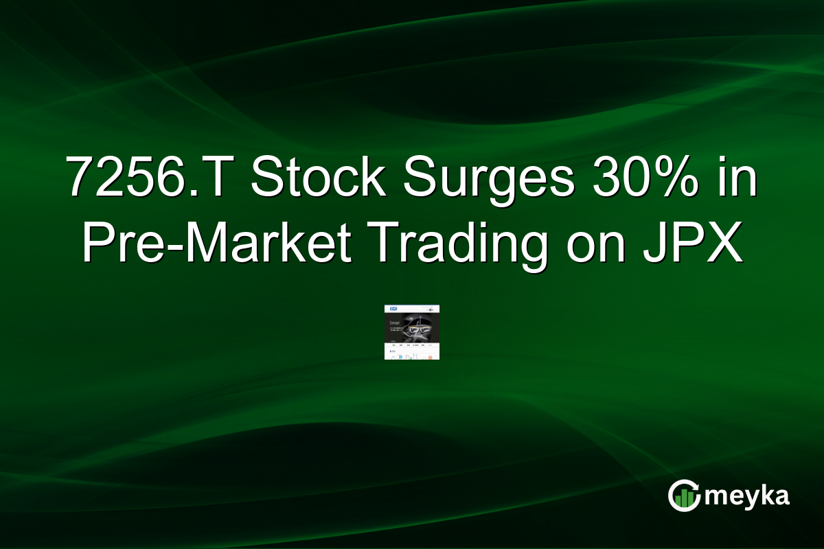 7256.T Stock Surges 30% in Pre-Market Trading on JPX