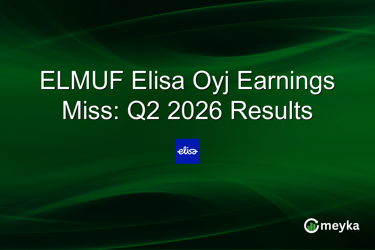 ELMUF Elisa Oyj Earnings Miss: Q2 2026 Results