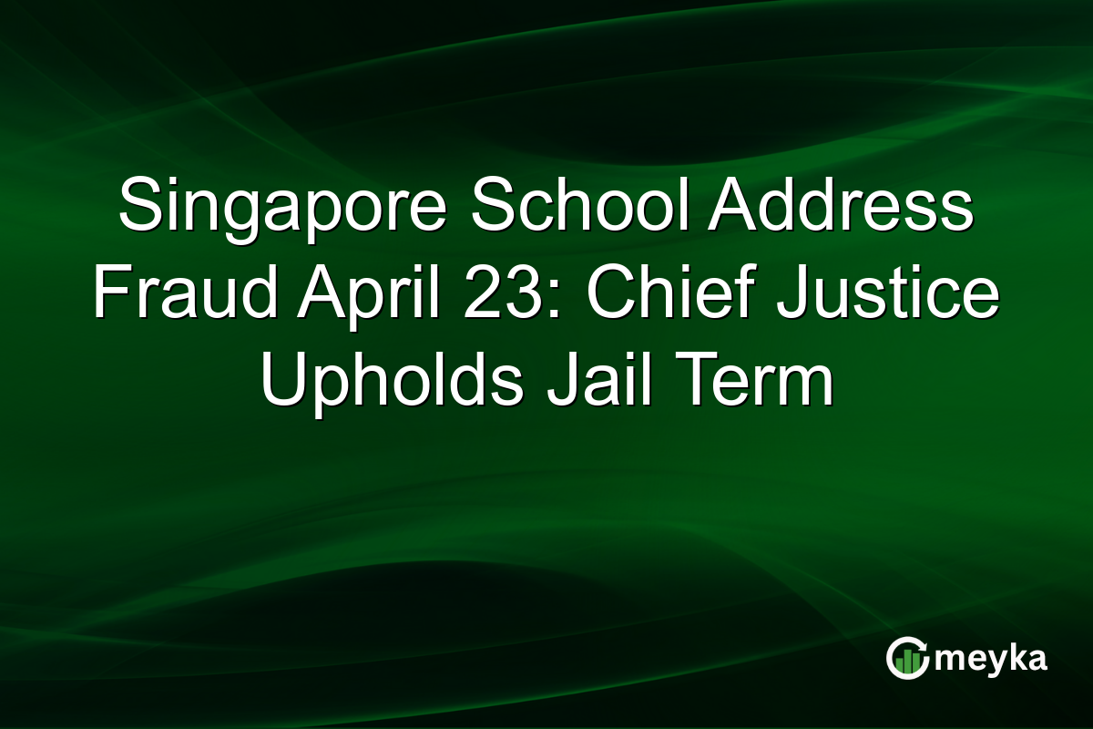 Singapore School Address Fraud April 23: Chief Justice Upholds Jail Term