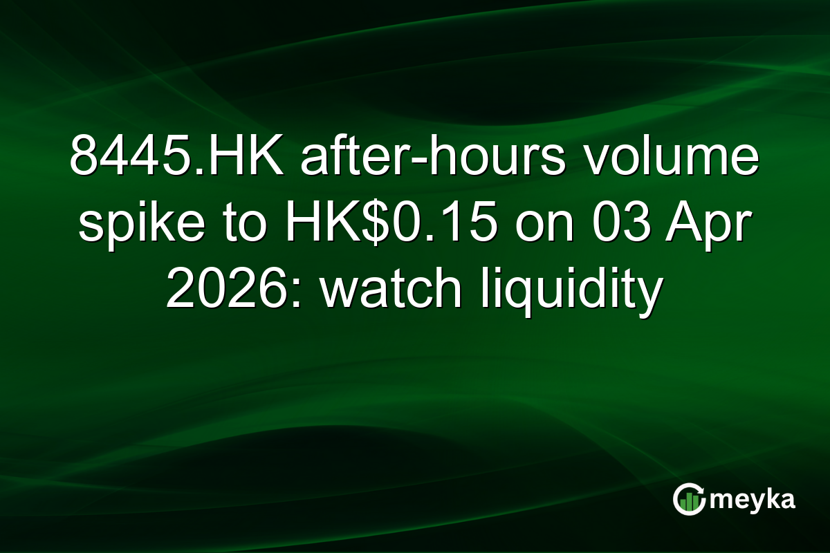 8445.HK after-hours volume spike to HK$0.15 on 03 Apr 2026: watch liquidity