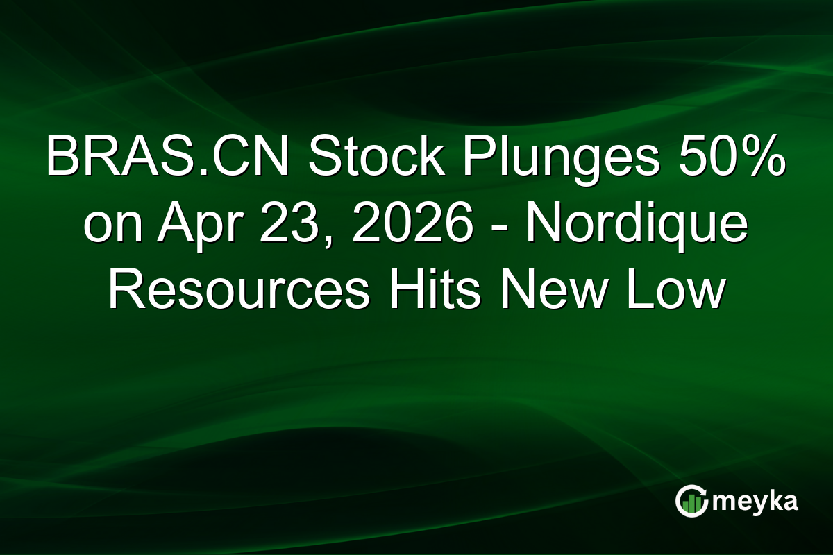 BRAS.CN Stock Plunges 50% on Apr 23, 2026 – Nordique Resources Hits New Low