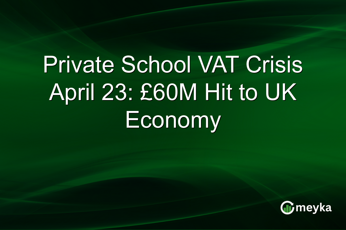 Private School VAT Crisis April 23: £60M Hit to UK Economy