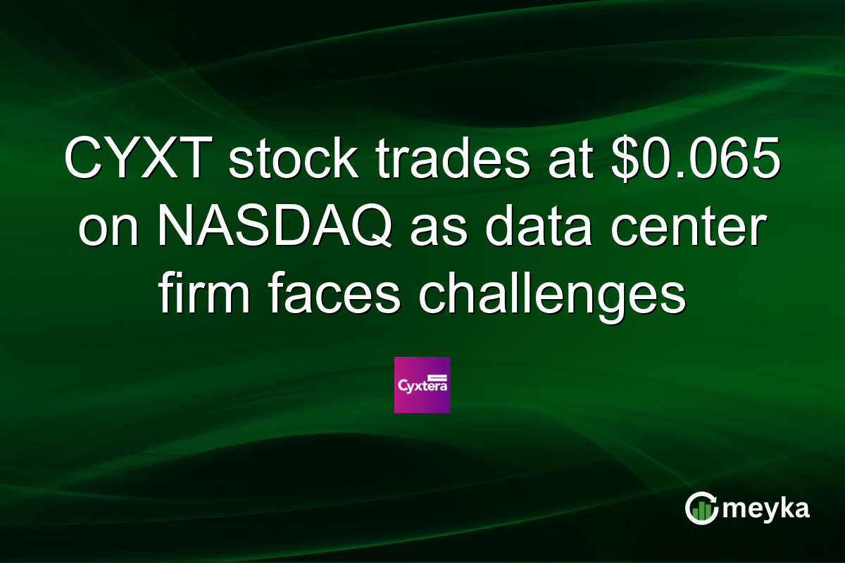 CYXT stock trades at $0.065 on NASDAQ as data center firm faces challenges
