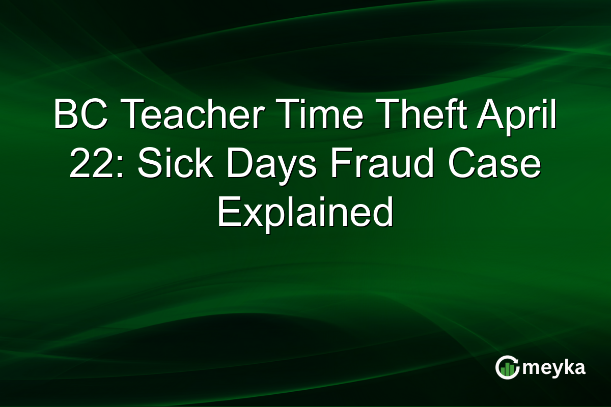 BC Teacher Time Theft April 22: Sick Days Fraud Case Explained