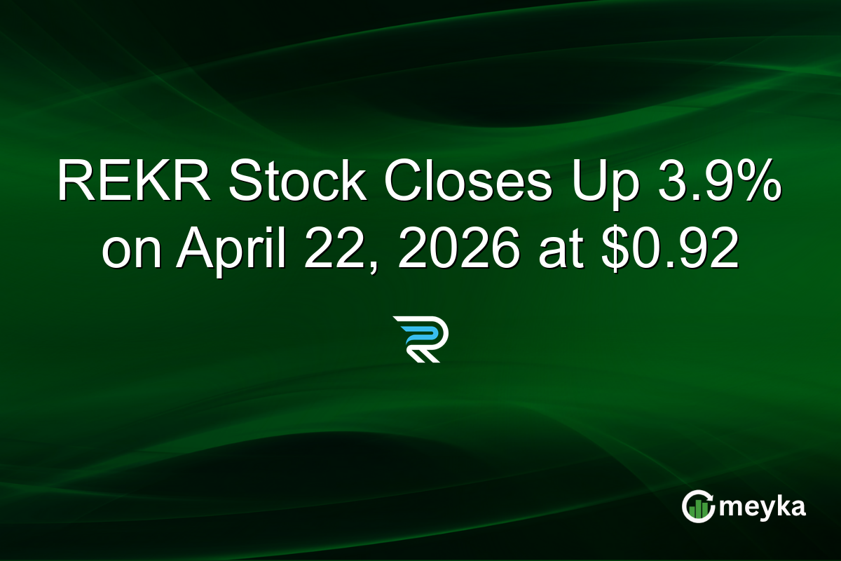 REKR Stock Closes Up 3.9% on April 22, 2026 at $0.92