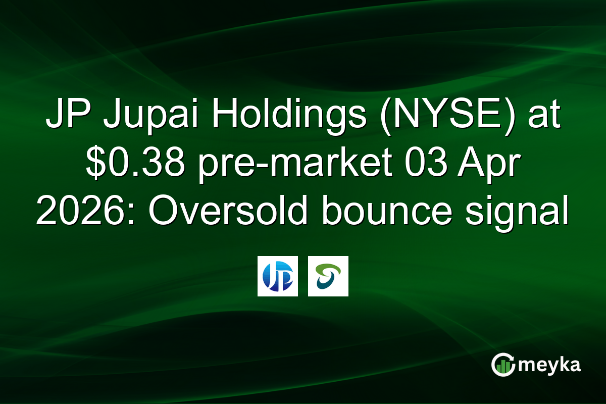 JP Jupai Holdings (NYSE) at $0.38 pre-market 03 Apr 2026: Oversold bounce signal