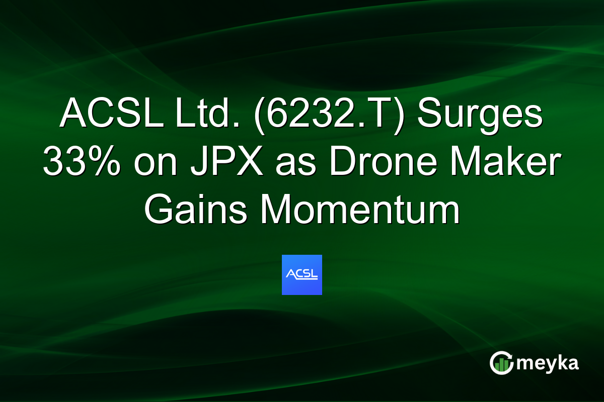 ACSL Ltd. (6232.T) Surges 33% on JPX as Drone Maker Gains Momentum