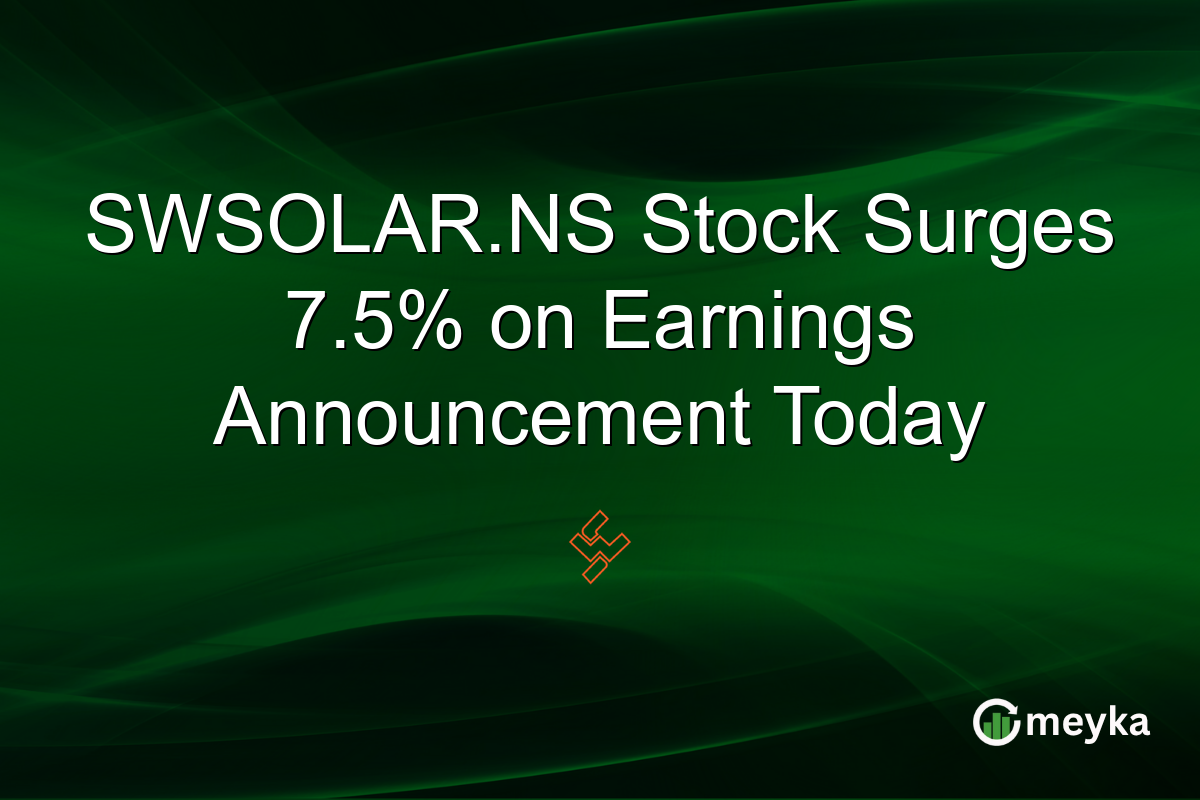 SWSOLAR.NS Stock Surges 7.5% on Earnings Announcement Today
