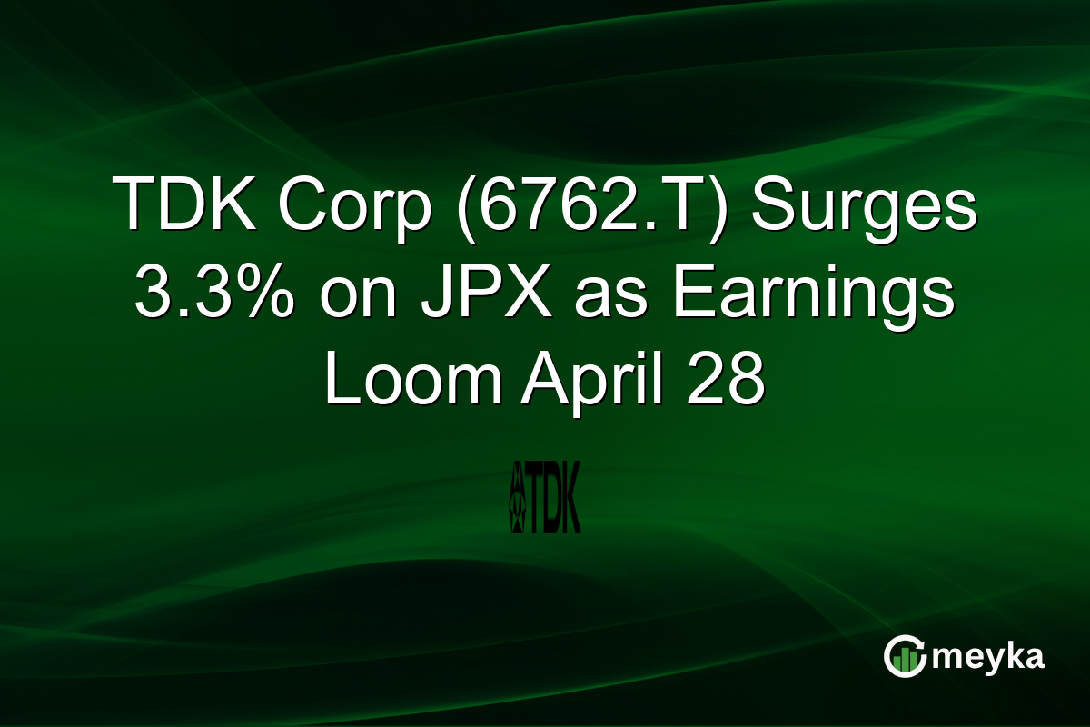 TDK Corp (6762.T) Surges 3.3% on JPX as Earnings Loom April 28