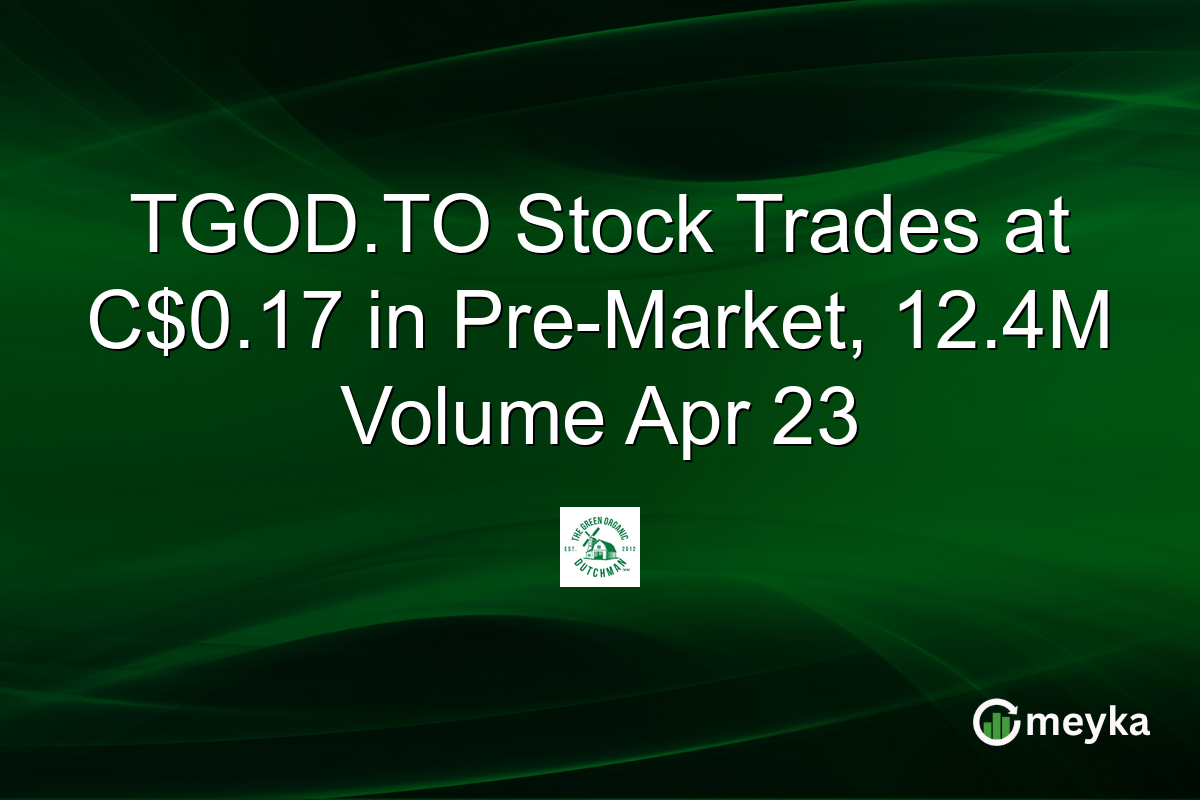 TGOD.TO Stock Trades at C$0.17 in Pre-Market, 12.4M Volume Apr 23