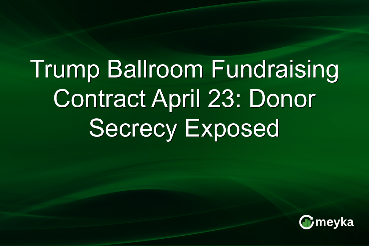 Trump Ballroom Fundraising Contract April 23: Donor Secrecy Exposed