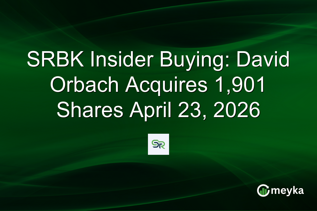 SRBK Insider Buying: David Orbach Acquires 1,901 Shares April 23, 2026