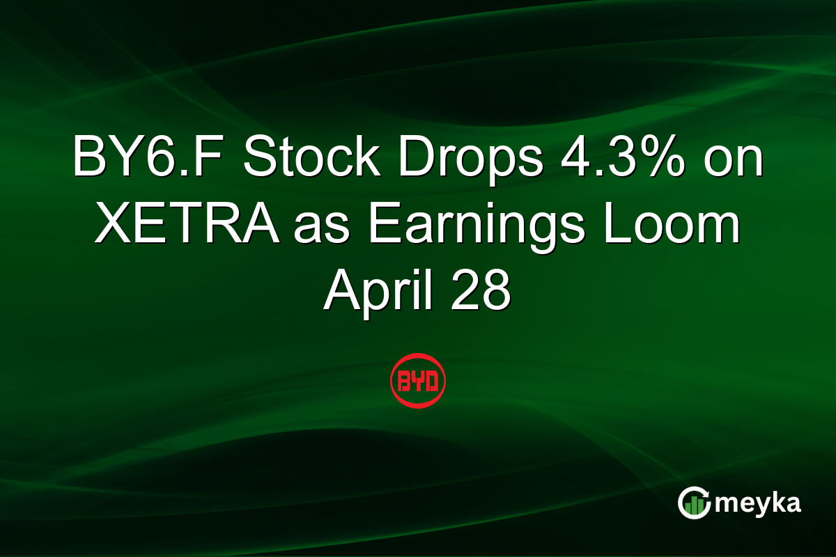 BY6.F Stock Drops 4.3% on XETRA as Earnings Loom April 28