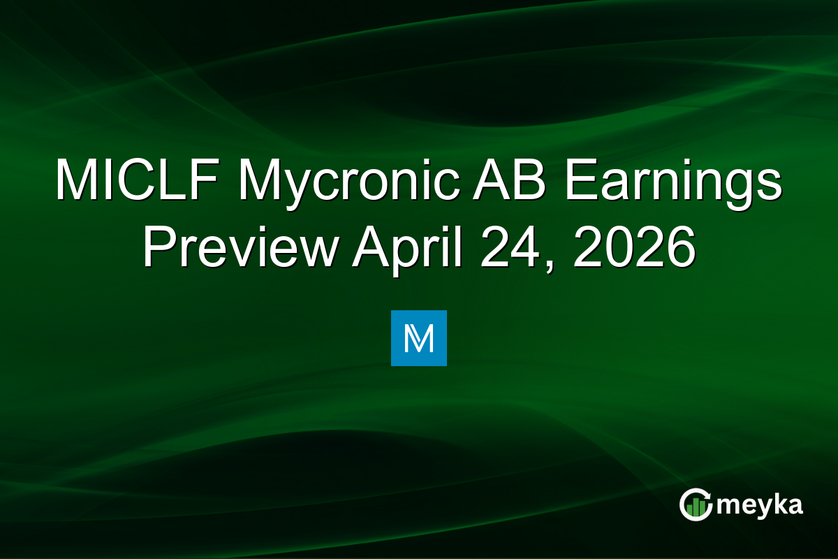 MICLF Mycronic AB Earnings Preview April 24, 2026