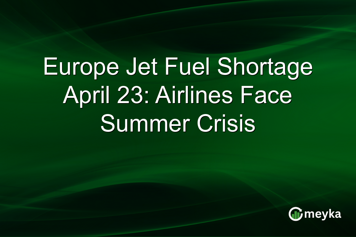 Europe Jet Fuel Shortage April 23: Airlines Face Summer Crisis