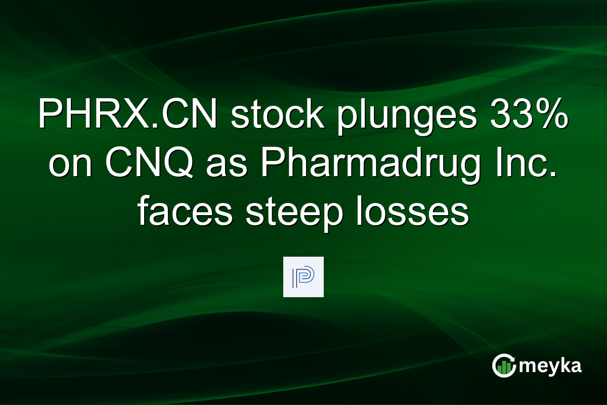 PHRX.CN stock plunges 33% on CNQ as Pharmadrug Inc. faces steep losses