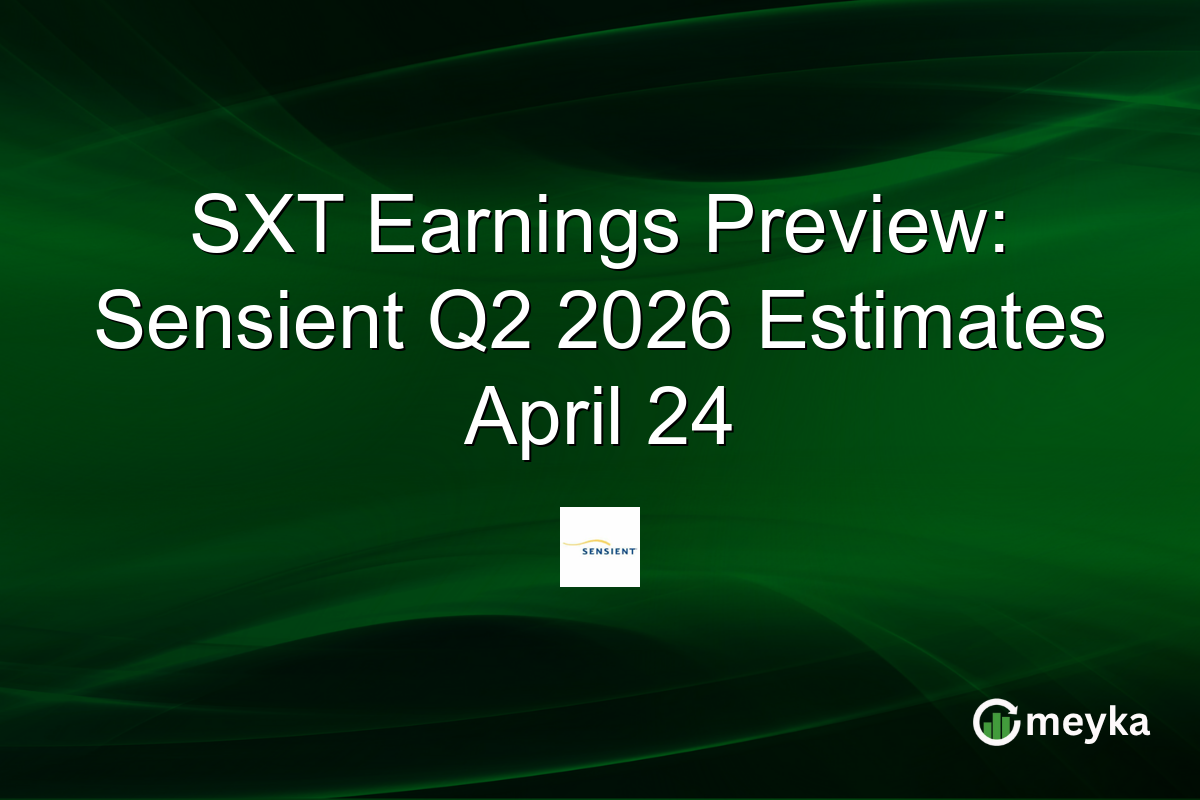 SXT Earnings Preview: Sensient Q2 2026 Estimates April 24