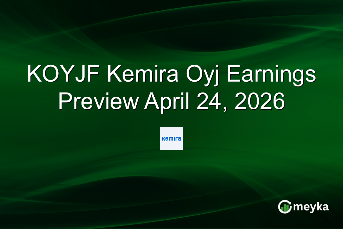 KOYJF Kemira Oyj Earnings Preview April 24, 2026