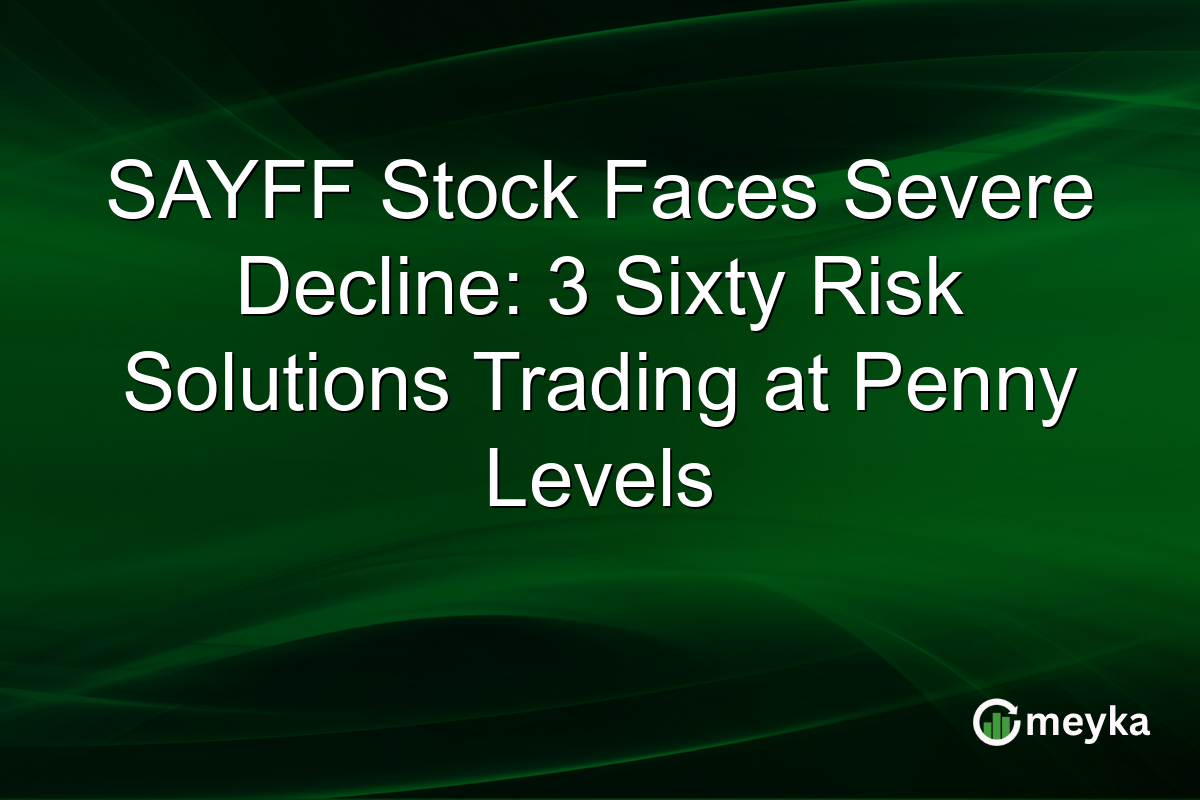 SAYFF Stock Faces Severe Decline: 3 Sixty Risk Solutions Trading at Penny Levels