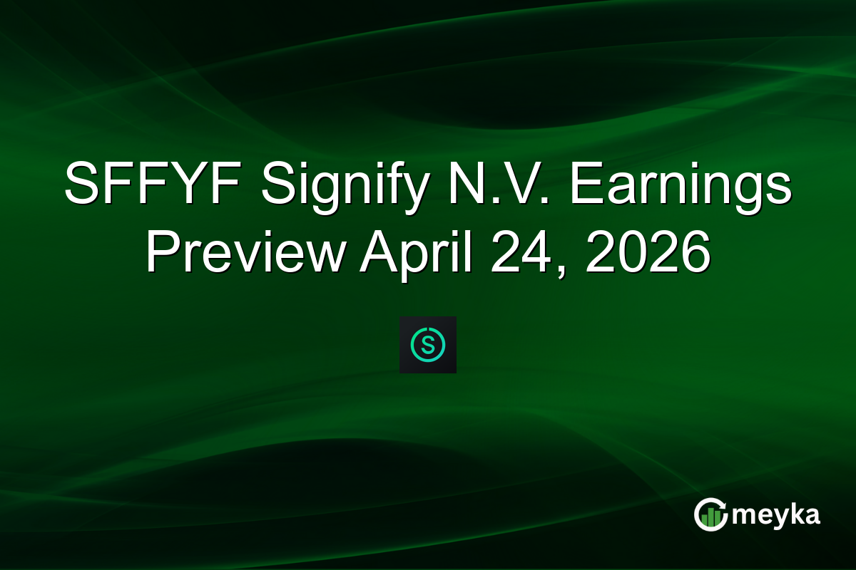 SFFYF Signify N.V. Earnings Preview April 24, 2026