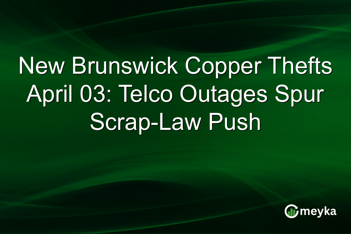 New Brunswick Copper Thefts April 03: Telco Outages Spur Scrap-Law Push