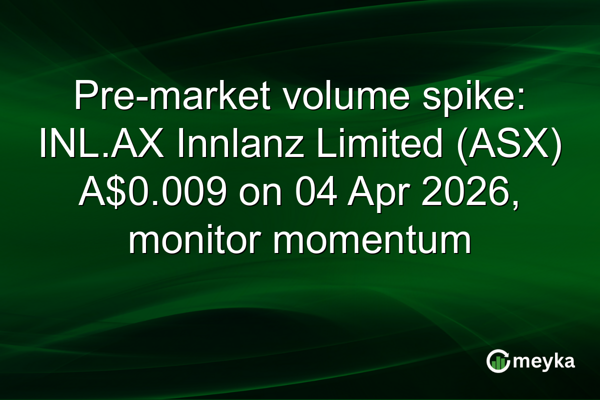 Pre-market volume spike: INL.AX Innlanz Limited (ASX) A$0.009 on 04 Apr 2026, monitor momentum