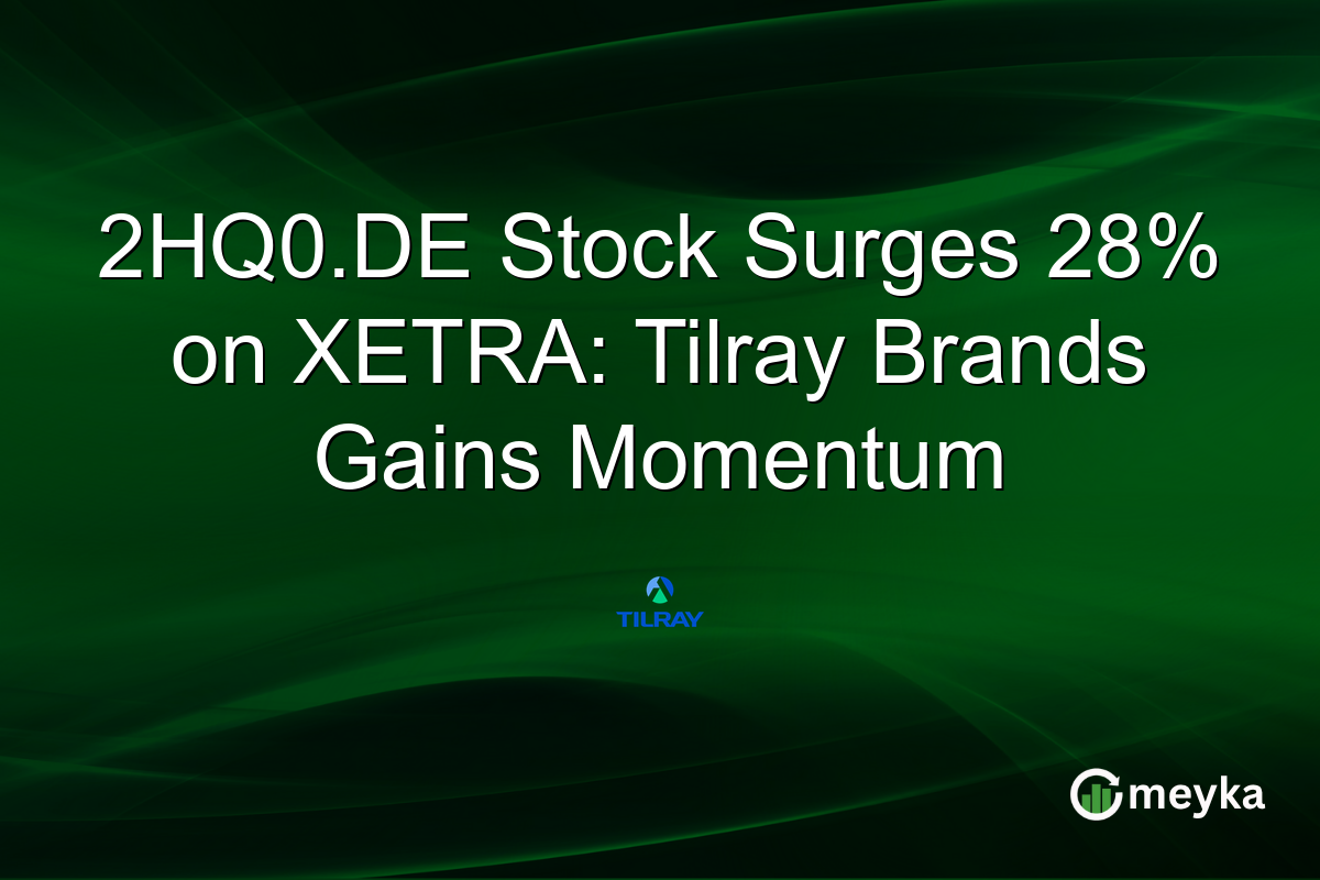 2HQ0.DE Stock Surges 28% on XETRA: Tilray Brands Gains Momentum