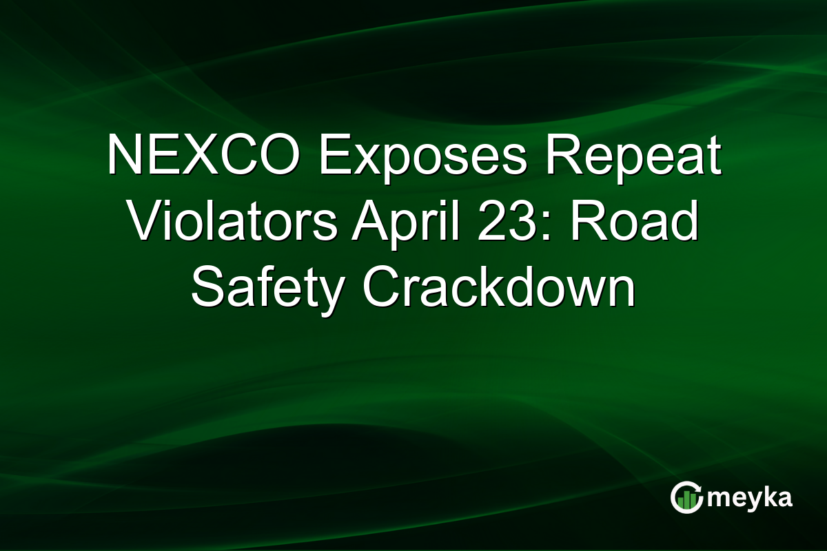 NEXCO Exposes Repeat Violators April 23: Road Safety Crackdown