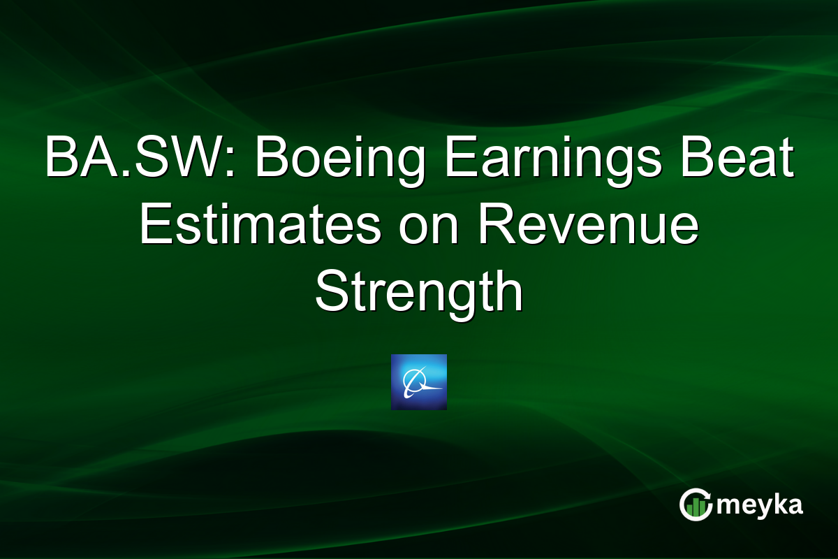 BA.SW: Boeing Earnings Beat Estimates on Revenue Strength