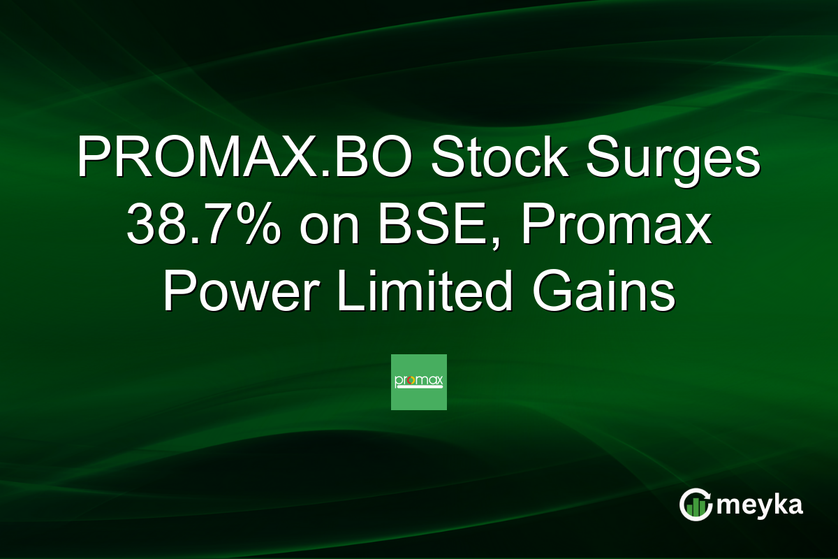 PROMAX.BO Stock Surges 38.7% on BSE, Promax Power Limited Gains