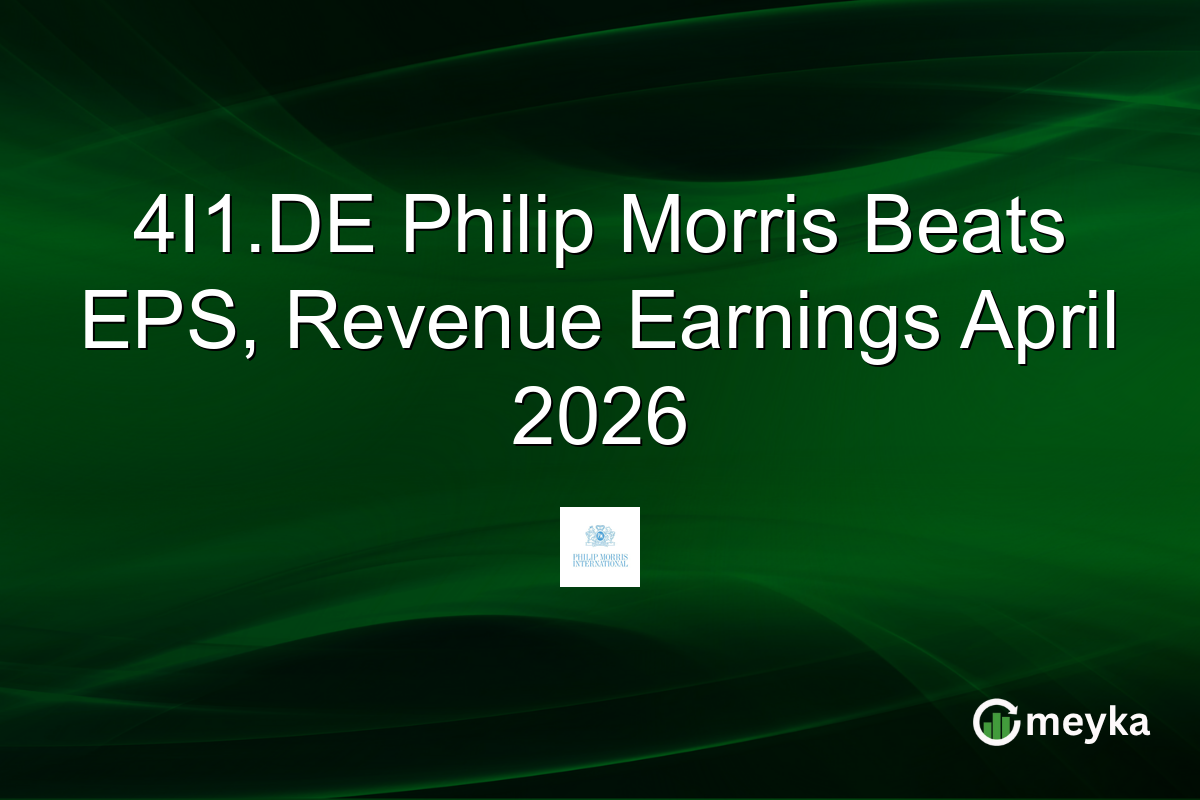4I1.DE Philip Morris Beats EPS, Revenue Earnings April 2026
