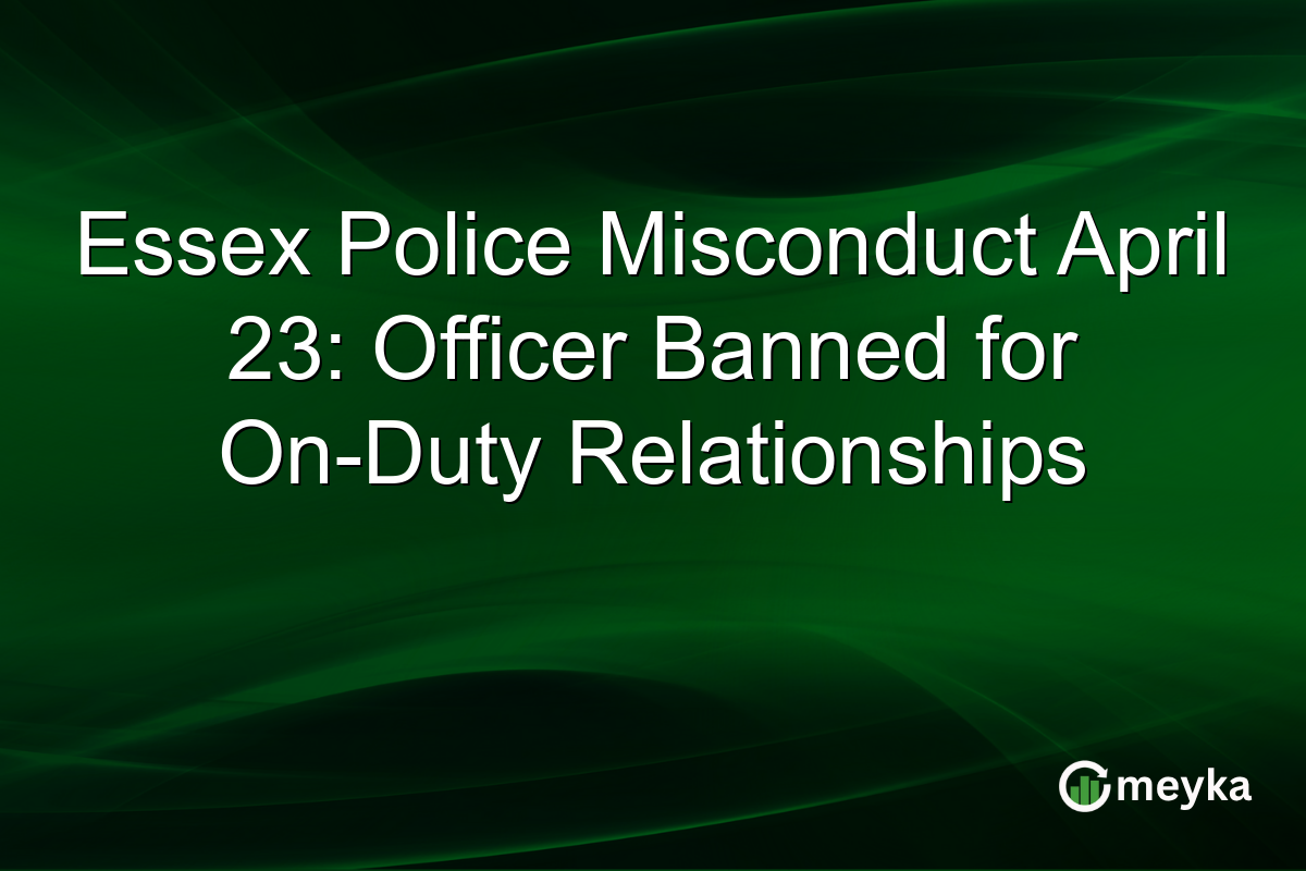 Essex Police Misconduct April 23: Officer Banned for On-Duty Relationships