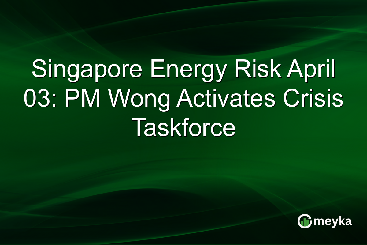 Singapore Energy Risk April 03: PM Wong Activates Crisis Taskforce