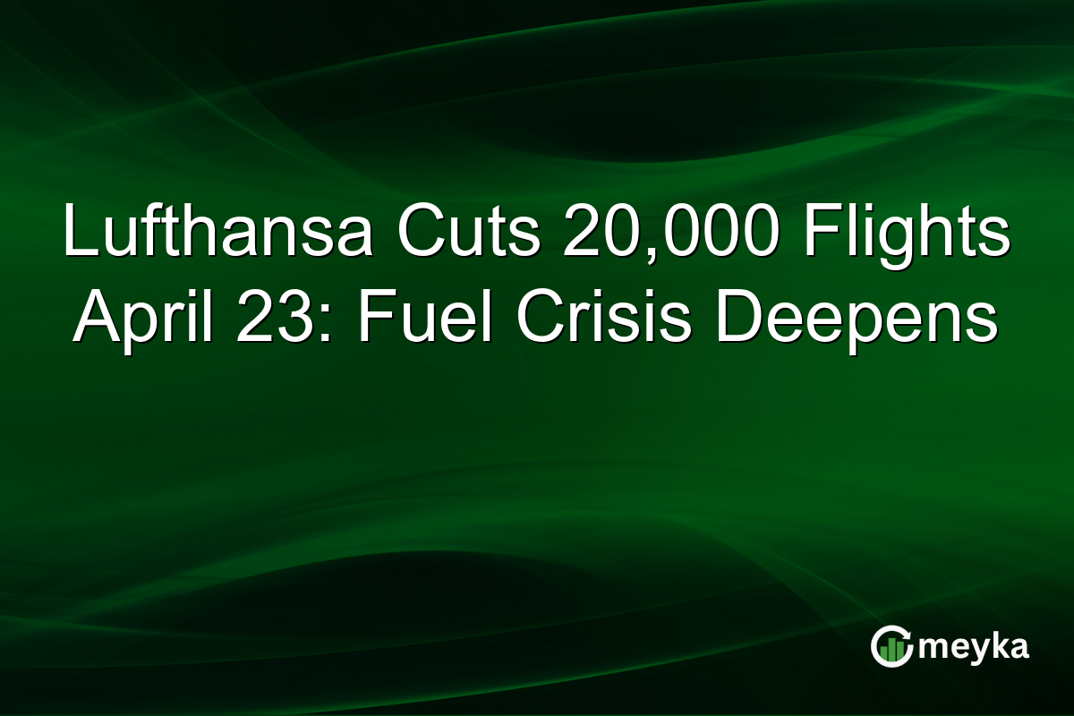 Lufthansa Cuts 20,000 Flights April 23: Fuel Crisis Deepens