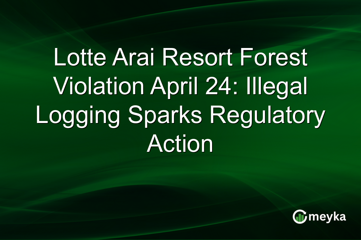 Lotte Arai Resort Forest Violation April 24: Illegal Logging Sparks Regulatory Action