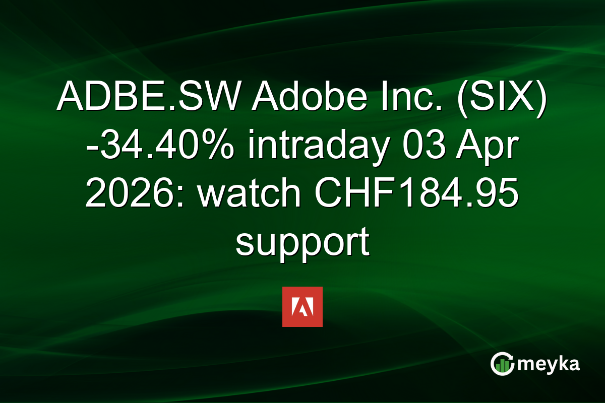 ADBE.SW Adobe Inc. (SIX) -34.40% intraday 03 Apr 2026: watch CHF184.95 support
