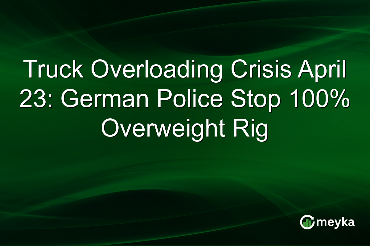 Truck Overloading Crisis April 23: German Police Stop 100% Overweight Rig